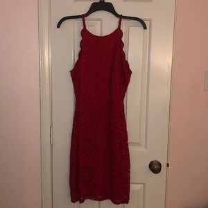 red lace dress